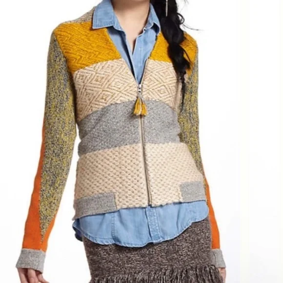 Anthropologie Change of the Moon Zip Cardigan - Picture 2 of 15